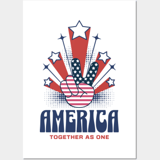 America Together As One Posters and Art